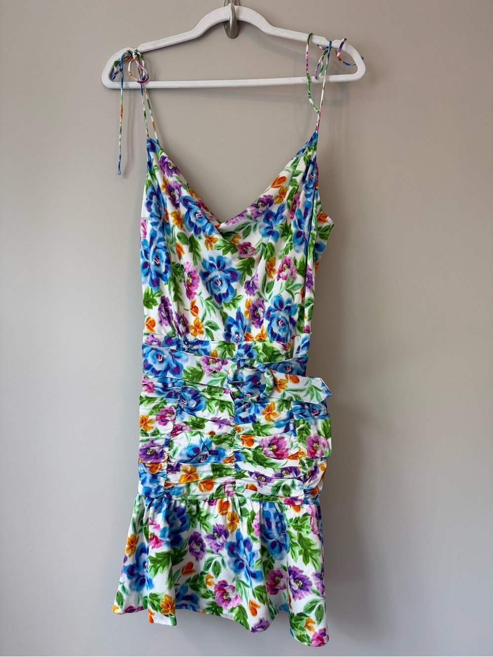 For Love & Lemons NWT Miranda Floral Belted Mini Dress Size L